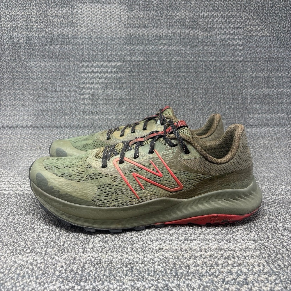 New Balance DynaSoft Nitrel V5 Trail Running Shoes Olive Green Red Men's 10.5 D
